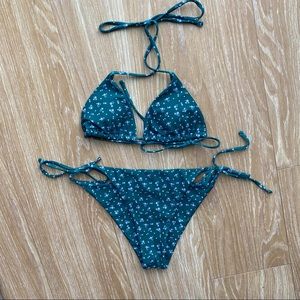 Shein Green Flower Bikini